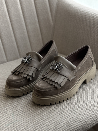 Loafers piele naturală întoarsă -maro accesoriu [1]