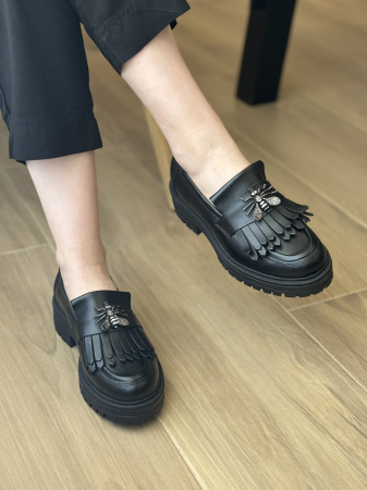 Loafers piele naturală - negru [3]