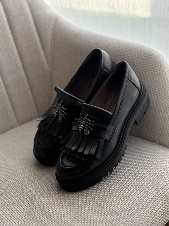 Loafers piele naturală - negru [4]