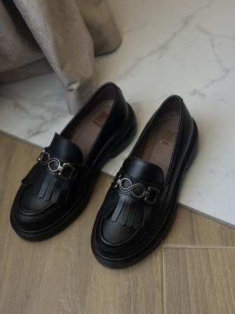 Încălțăminte - Loafers piele naturală accesoriu- negru