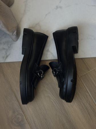 Loafers piele naturală accesoriu- negru [1]