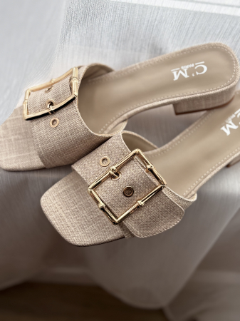 Papuci bej - cataramă reglabilă [1]