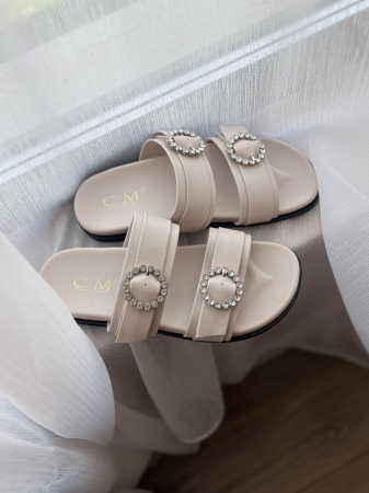 Încălțăminte - Papuci nude - barete accesoriu