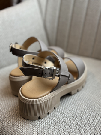 Sandale piele naturală - grej [2]