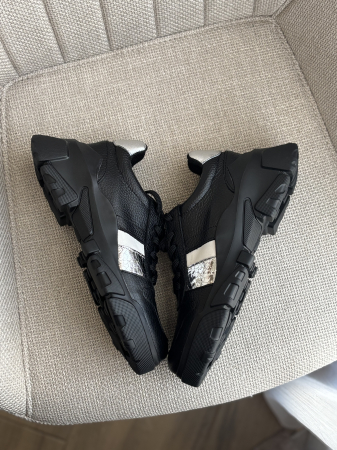 Sneakers din piele - negru silver [1]