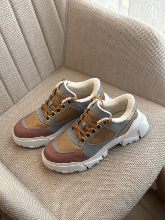 Sneakers din piele - bleu [4]