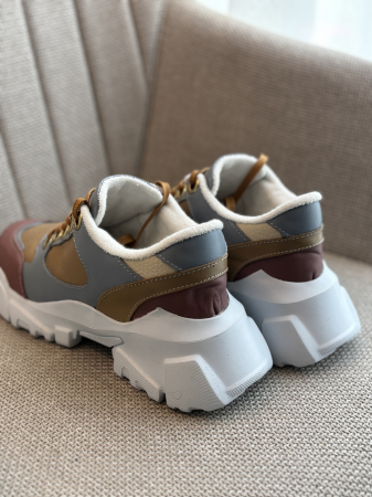 Sneakers din piele - bleu [1]