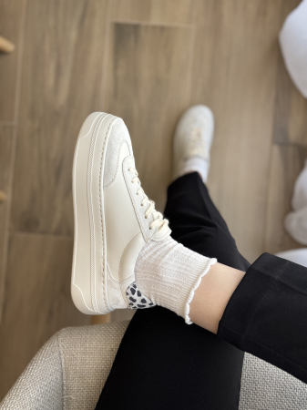 Sneakers piele naturală - bej [1]