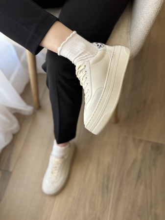 Sneakers piele naturală - bej [2]