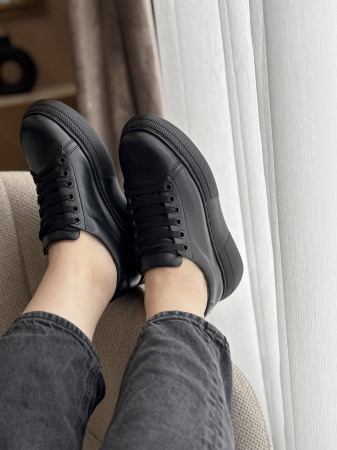 Sneakers piele naturală - negru [3]