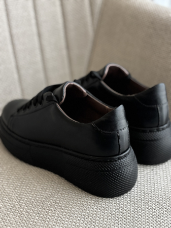 Sneakers piele naturală - negru [1]