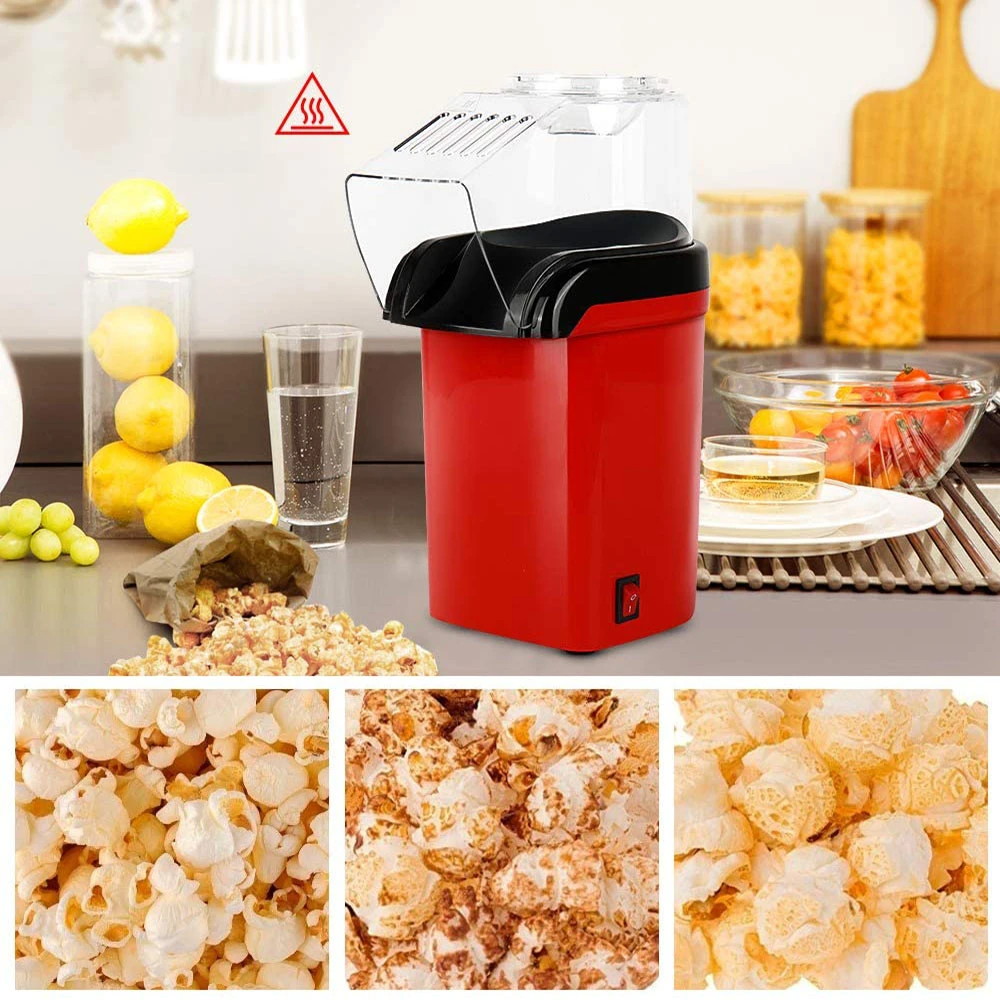 APARAT DE FĂCUT POPCORN CU AER FIERBINTE, GĂTIRE FĂRĂ ULEI, PREPARARE RAPIDĂ ÎN 2 MINUTE, DESIGN COMPACT ȘI SĂNĂTOS – IDEAL PENTRU ACASĂ [4]