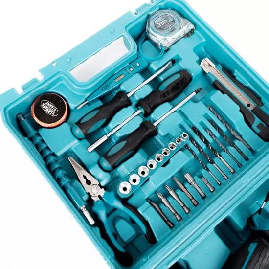 Bormasina Electrica 36V cu Percutie + Trusa Autofiletanta: 2 Acumulatori, Incarcator si 30 Accesorii [6]