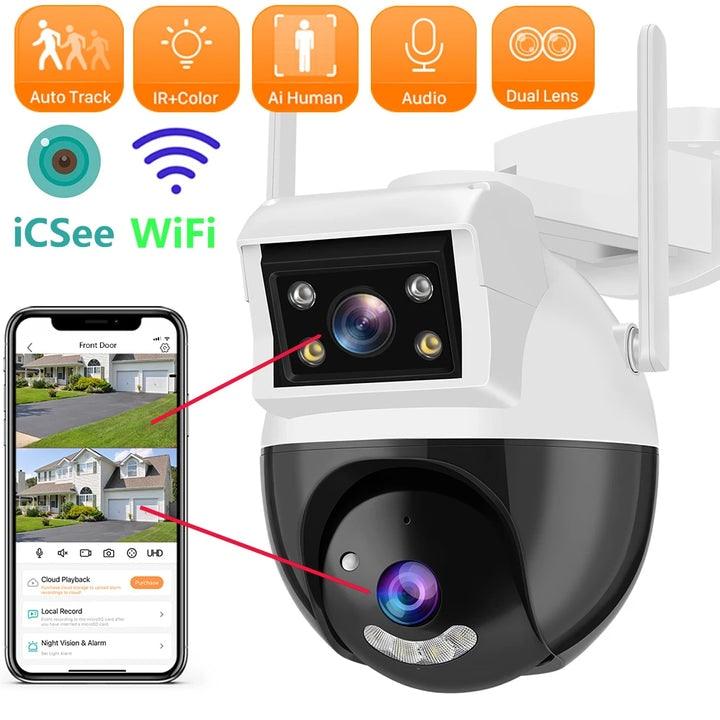 CAMERĂ DE SUPRAVEGHERE DUBLĂ JORTAN 8MP – REZOLUȚIE 4K, WIFI, RECUNOAȘTERE FACIALĂ, DETECTARE UMANĂ ȘI ILUMINARE DUALĂ PENTRU SIGURANȚĂ MAXIMĂ [5]