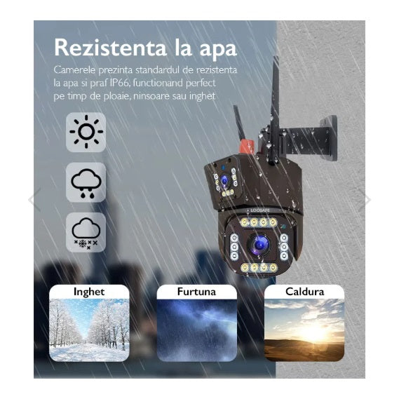 CAMERĂ DE SUPRAVEGHERE TRIPLĂ 4G 12MP – EXTERIOR/INTERIOR, ULTRA HD, 3 LENTILE, ZOOM 5X, ROTIRE PTZ, NIGHT VISION COLOR ȘI COMUNICARE BIDIRECȚIONALĂ [3]