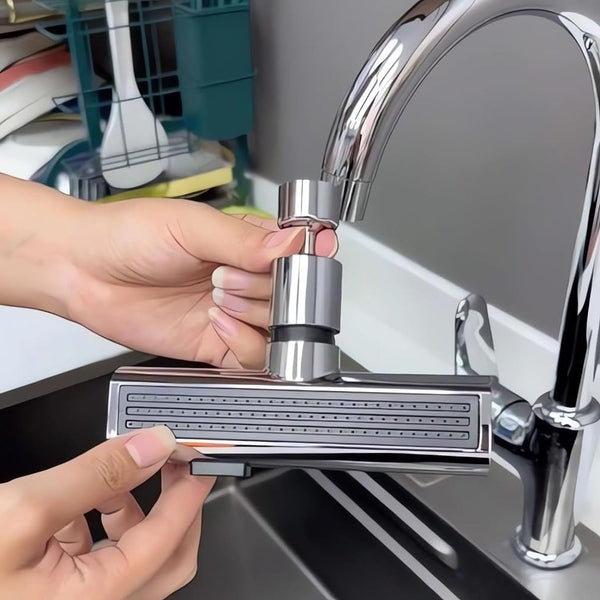 CAP DE ROBINET MULTIFUNCȚIONAL CU 4 MODURI DE PULVERIZARE, ROTIRE 360 GRADE, AERATOR PENTRU ECONOMISIRE APĂ ȘI DESIGN ERGONOMIC [6]