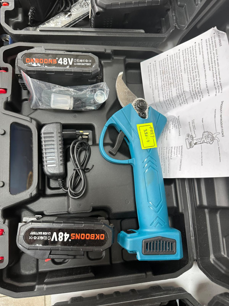 Foarfeca electrica pentru vita de vie si crengi, 2 acumulatori de 48VF 5Ah [3]