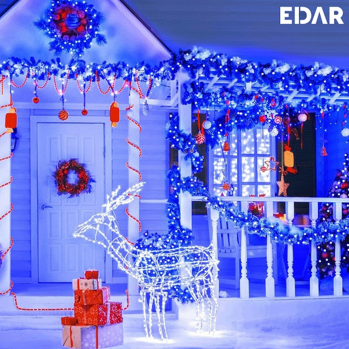 Instalatie de craciun , tip Rola 100m, 8 moduri de lumini, pentru exterior/interior, multicolor [9]