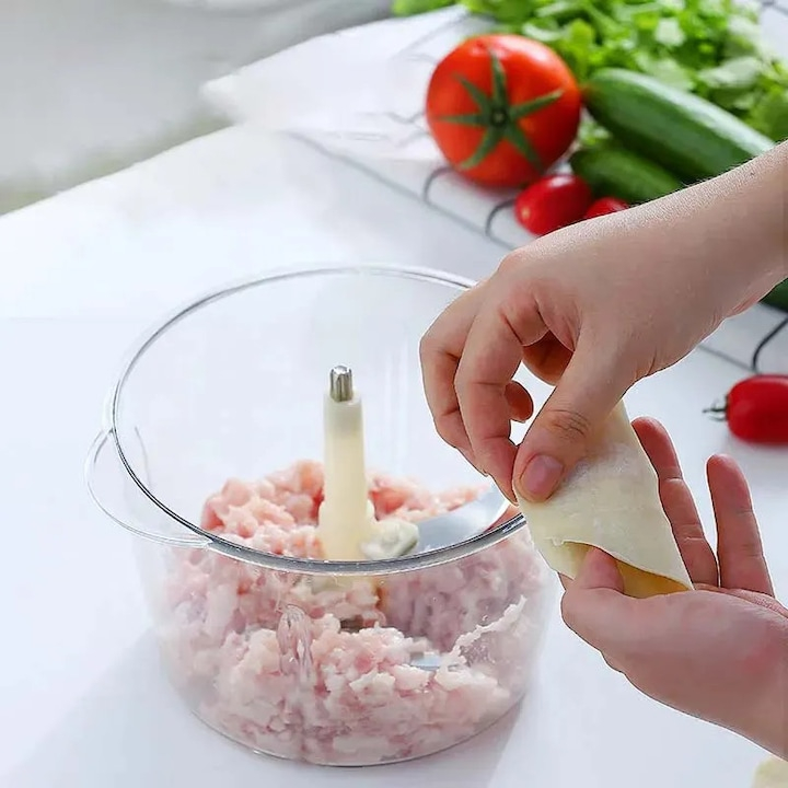 MAȘINĂ DE TOCAT LEGUME MANUALĂ PRIN PRESARE, MULTIFUNCȚIONALĂ , DISPOZITIV RAPID DE TĂIAT CEAPĂ, USTUROI ȘI VERDEȚURI, ACCESORIU BUCĂTĂRIE [7]