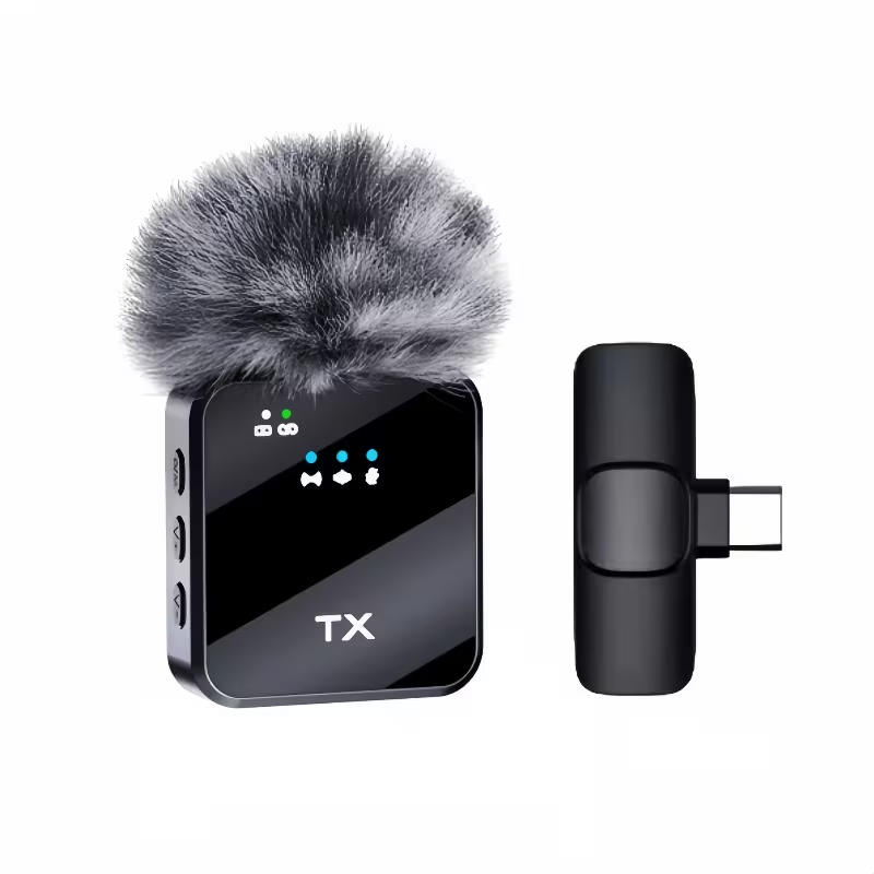 LAVALIERĂ WIRELESS PROFESIONALE F15, 2.4 GHZ, PLUG AND PLAY, PORTABILĂ – PENTRU SMARTPHONE, LAPTOP ȘI TABLETĂ, NEGRU [2]