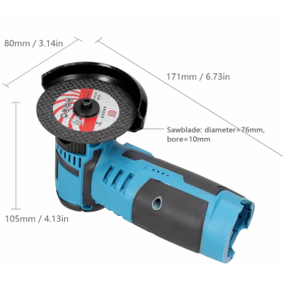MINI POLIZOR UNGHIULAR FĂRĂ FIR 48V, 2 AH, INCLUDE 2 ACUMULATORI ȘI 5 DISCURI DE TĂIERE , COMPACT, PUTERNIC ȘI IDEAL PENTRU SPAȚII ÎNGUSTE [5]