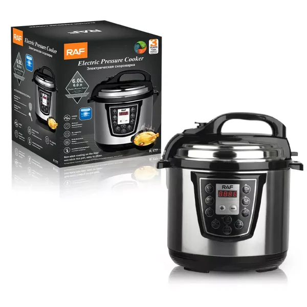 Oala electrica sub presiune RAF 6L 1000W multifunctional si multiprogramabila, otel inoxidabil, oala din aluminiu [5]