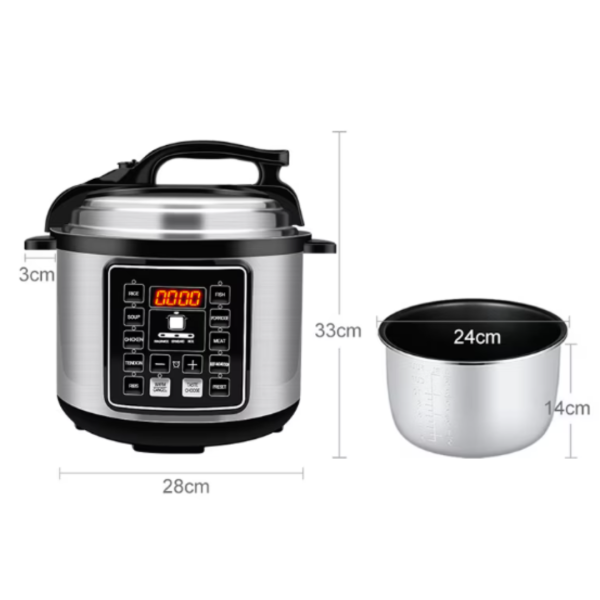 OALĂ SUB PRESIUNE ELECTRICĂ MULTIFUNCȚIONALĂ 14-ÎN-1, CAPACITATE 6L, DISPLAY LED, GATIRE RAPIDĂ ȘI PROGRAMARE INTELIGENTĂ – MULTICOOKER PREMIUM [4]