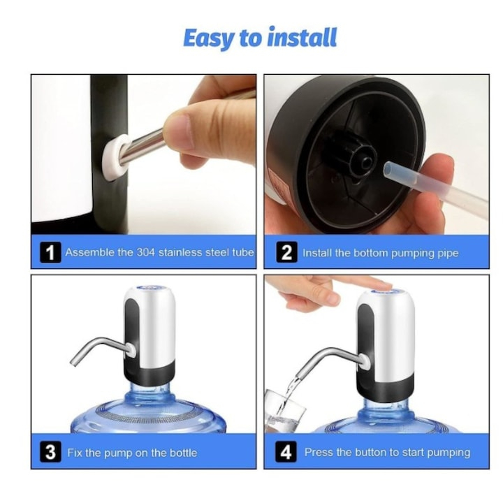 Pompa Electrica pentru Bidon de Apa cu Incarcare USB si Indicator LED – Performanta, Usurinta si Eficienta [7]