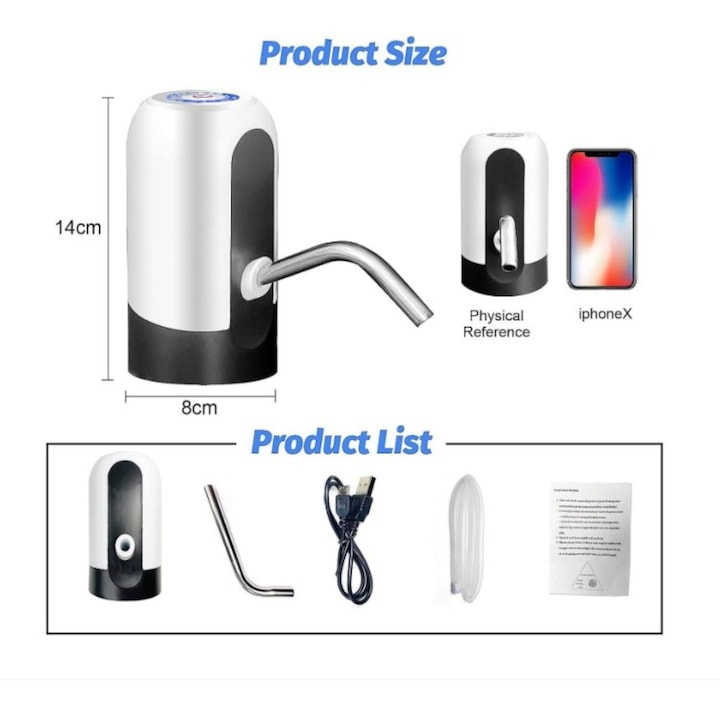 Pompa Electrica pentru Bidon de Apa cu Incarcare USB si Indicator LED – Performanta, Usurinta si Eficienta [3]