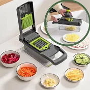 Razatoare multifunctionala pentru legume si fructe 16 piese, lame din otel inoxidabil + maner protectie [4]
