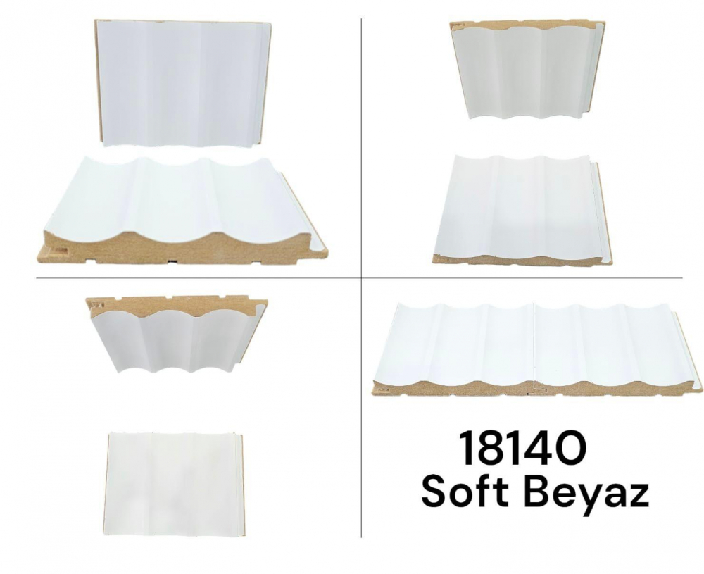 Riflaj Decorativ MDF soft alb 280*12 cm [1]