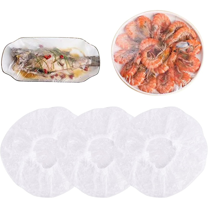 SET 100 HUSE ELASTICE PENTRU PROTECȚIE BOLURI ȘI ALIMENTE, REUTILIZABILE, MATERIAL DURABIL, ALTERNATIVĂ ECOLOGICĂ LA FOLIA ALIMENTARĂ [3]