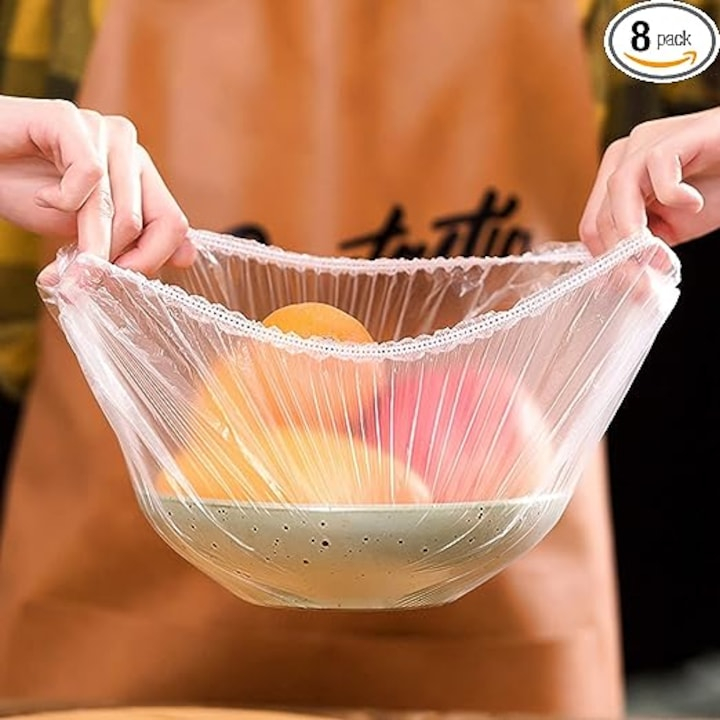 SET 100 HUSE ELASTICE PENTRU PROTECȚIE BOLURI ȘI ALIMENTE, REUTILIZABILE, MATERIAL DURABIL, ALTERNATIVĂ ECOLOGICĂ LA FOLIA ALIMENTARĂ [2]