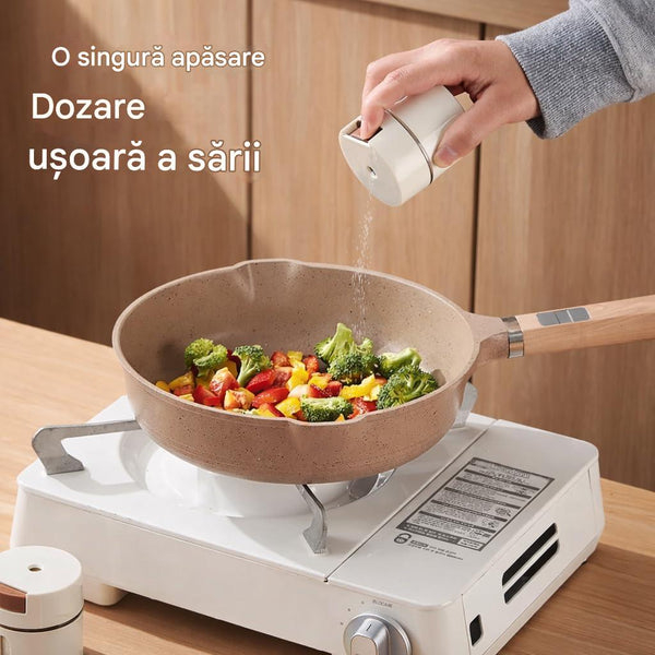 SET 6 RECIPIENTE PENTRU CONDIMENTE CU MONTARE PE PERETE, PRINDERE MAGNETICĂ PUTERNICĂ, CAPAC ETANȘ ȘI DOZARE PRIN APĂSARE – ORGANIZARE PREMIUM BUCĂTĂRIE [4]