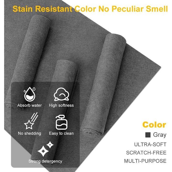 SET 5 LAVETE MICROFIBRĂ PREMIUM 30X30CM – CURĂȚARE PROFESIONALĂ FĂRĂ URME, SCAME SAU ZGÂRIETURI, IDEALE PENTRU GEAMURI, OGLINZI, BUCĂTĂRIE ȘI AUTO [6]