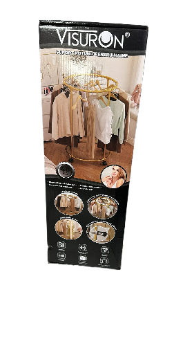 Suport rotund din oțel Inoxidabil pentru haine, cu roti, finisaj cromat, capacitate 40 kg [3]