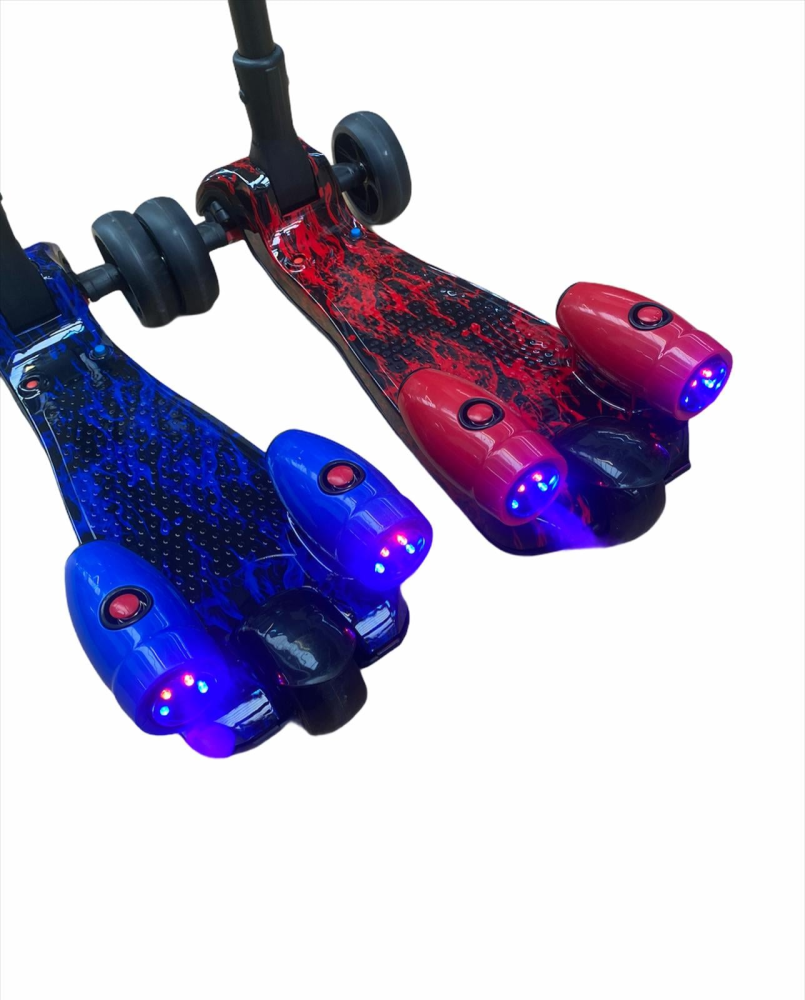 Trotineta cu aburi, sunete si lumini, cu Bluetooth si cablu USB, TR07, rosu [2]