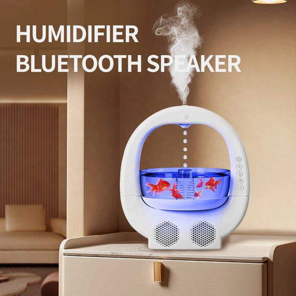UMIDIFICATOR MULTIFUNCȚIONAL 3-ÎN-1: BOL DECORATIV, BOXĂ BLUETOOTH ȘI ILUMINARE RGB – CAPACITATE 700ML, DESIGN MODERN DIN ABS ALB [4]