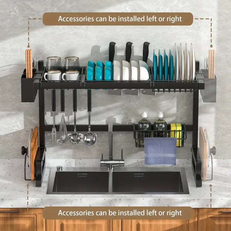 Organizator Chiuveta pentru Uscat Vasele, Otel Inoxidabil 85cm [3]