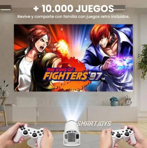 Videoproiector portabil, X10 Plus, 5000 lumeni, 4K Ultra HD, WiFi, Bluetooth 5.0, difuzor integrat, telecomanda, 10.000 jocuri incluse, Rotatie 180 grade, alb [2]