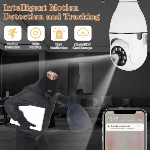 SET 2 CAMERE SUPRAVEGHERE TIP BEC 2MP, DUAL WIFI, NIGHT VISION COLOR, AUTO-TRACKING, SENZOR MIȘCARE ȘI ALARMĂ, CONECTARE TELEFON/PC, ALB [4]