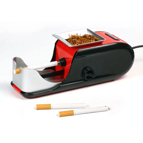 OFERTE TOP - APARAT DE FĂCUT ȚIGĂRI ELECTRIC HORNS BEE GR-12-002, INJECTOR AUTOMAT, DESIGN ERGONOMIC, ECONOMISEȘTE TIMP ȘI BANI – ROȘU/NEGRU