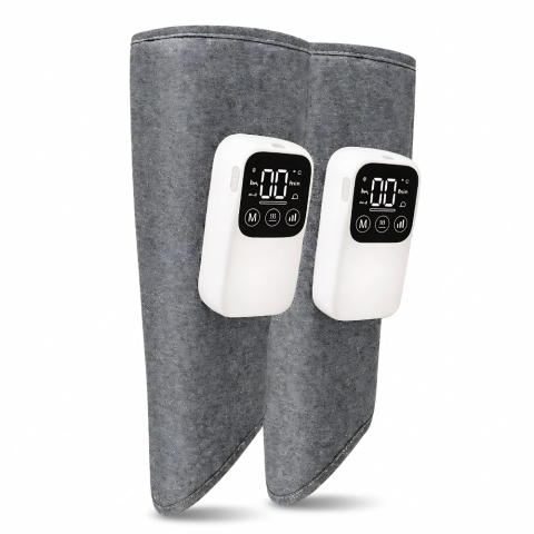 OFERTE TOP - APARAT DE MASAJ PENTRU PICIOARE ȘI GAMBE CU PRESIUNE DE AER ȘI ÎNCĂLZIRE , 3 MODURI, 3 TREPTE DE INTENSITATE, DISPLAY LED, ÎNCĂRCARE USB, GRI
