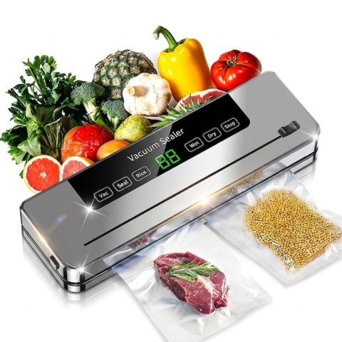 Bucatarie - APARAT DE VIDAT ȘI SIGILAT PREMIUM, 120W, VIDARE UMEDĂ/USCATĂ, STERILIZARE UV, ECRAN TACTIL ȘI 6 MODURI DE LUCRU – GRI PLUMB