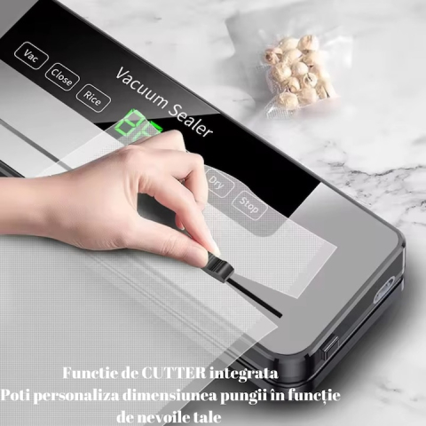 APARAT DE VIDAT ȘI SIGILAT PREMIUM, 120W, VIDARE UMEDĂ/USCATĂ, STERILIZARE UV, ECRAN TACTIL ȘI 6 MODURI DE LUCRU – GRI PLUMB [6]