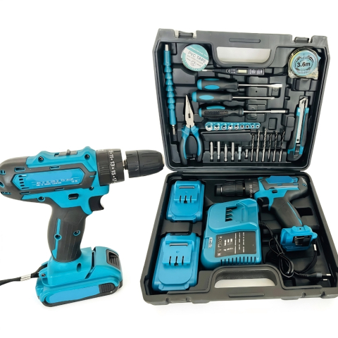 Gradină si Bricolaj - BORMAȘINĂ CU PERCUȚIE 48V FĂRĂ FIR, 2 ACUMULATORI LI-ION, SET 36 ACCESORII ȘI VALIZĂ DE TRANSPORT , MAȘINĂ DE GĂURIT ȘI ÎNȘURUBAT PROFESIONALĂ