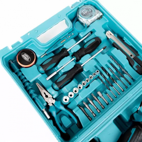 Bormasina Electrica 36V cu Percutie + Trusa Autofiletanta: 2 Acumulatori, Incarcator si 30 Accesorii [5]