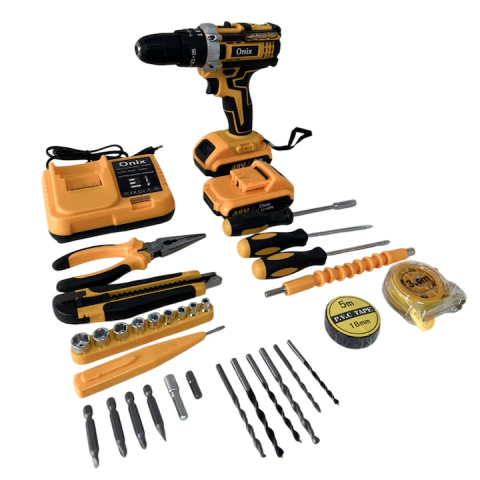 Bormasina Electrica 48V cu Percutie + Trusa Autofiletanta: 2 Acumulatori 48V , Incarcator si 30 Accesorii [4]