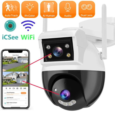 CAMERĂ DE SUPRAVEGHERE DUBLĂ JORTAN 8MP – REZOLUȚIE 4K, WIFI, RECUNOAȘTERE FACIALĂ, DETECTARE UMANĂ ȘI ILUMINARE DUALĂ PENTRU SIGURANȚĂ MAXIMĂ [4]