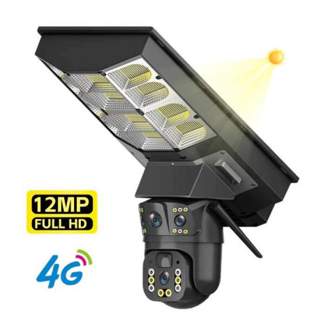 Oferte speciale - Camera Smart Solara V380 cu PTZ Inteligent, 4MP, Lumina LED Puternica, Conectivitate 4G și Interfon Vocal Bidirecțional